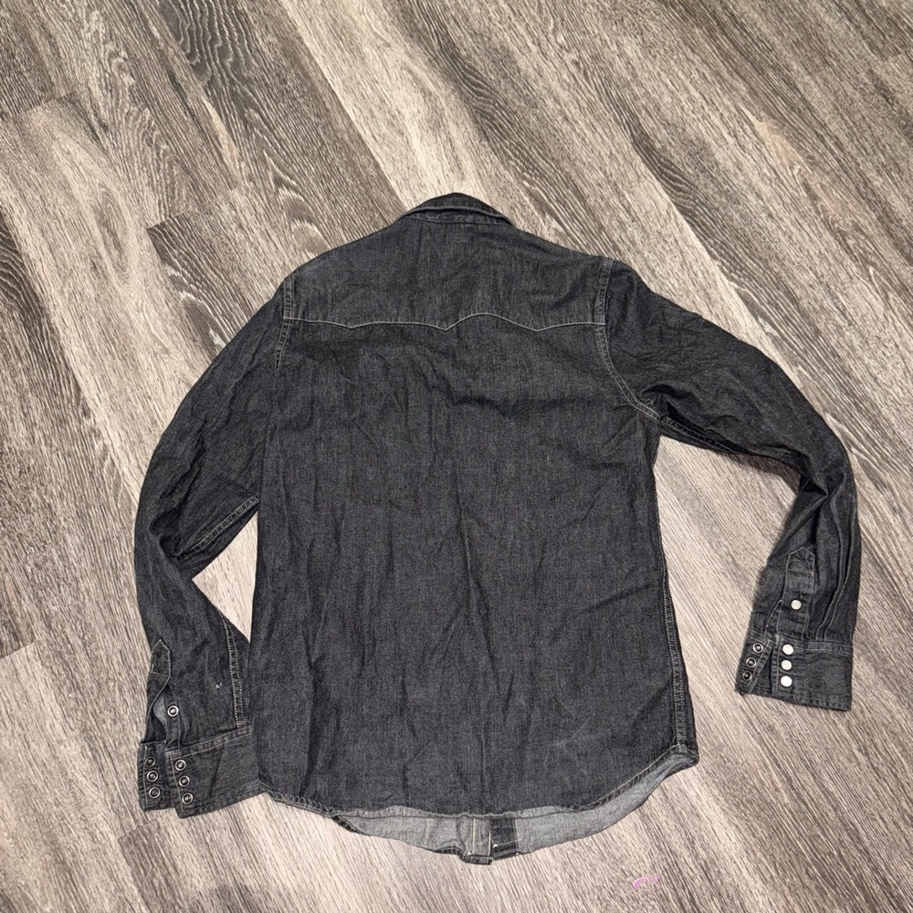 Dark Denim Button-Up Shirt - Picture 3 of 3